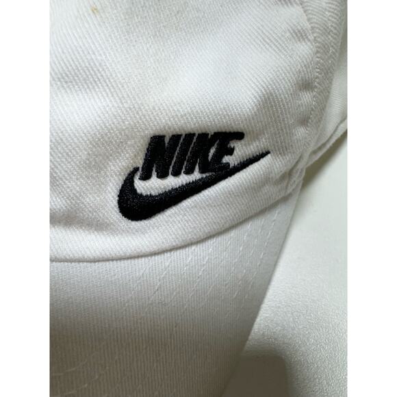 Nike Swoosh Logo Golf Ball Cap Hat White Mens Adjustable One Size - Picture 5 of 6